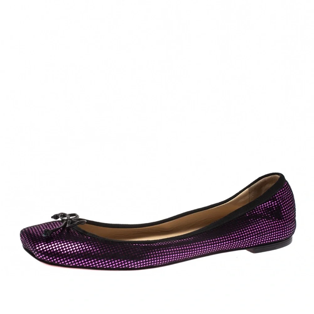 Christian Louboutin Purple Sequined Ballet Flats - Picture 4 of 5